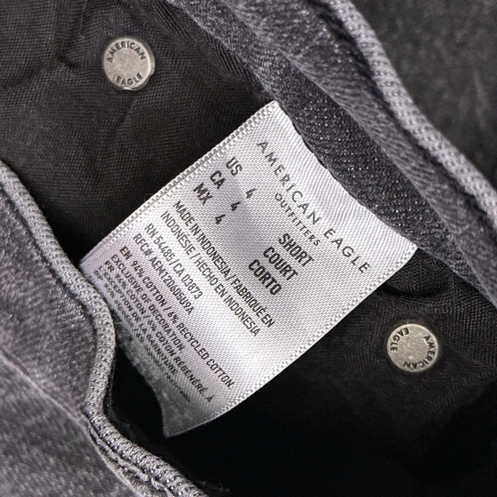 American Eagle 90s Bootcut Jeans Womens 4 SHORT Gray Denim 100%‎ Cotton Mid-Rise
